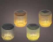 Kaemingk Solar Gartenbeleuchtung glas Dauerbetrieb 4col ass Sortiert - Ø: 8 cm x H: 8,9 cm