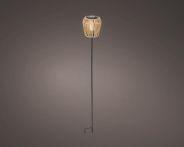 Kaemingk Solar Stabbeleuchtung wicker Flacker-Effekt - Ø: 14,5 cm x H: 104 cm