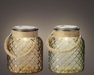 Kaemingk Solar Krug glas Dauerbetrieb 2col ass Assorted/Warm Weiss - Ø: 13,5 cm x H: 17 cm