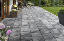 KANN Via Leano Terrassenplatte Läufer Nero Bianco gealtert 5 cm