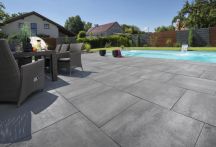 KANN Rion Terrassenplatte 80x80x5 cm tiefgrau-meliert