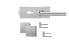 Karcher Design Glastürschloss Drücker ED28360Q 71 Schloss mit Bändern und Rahmenteilen | Edelstahl matt