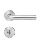 Karcher Design Rosettengarnitur E100D BAD / WC D Slimstyle ohne Verriegelung | Edelstahl matt | Rot/Weiß