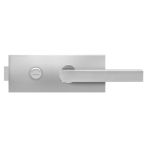 Karcher Design Glastürschloss EGS 110Q BAD / WC 71 Knaufzylinder verschließbar mit Bändern und Rahmenteilen | Edelstahl matt