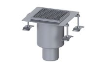 KESSEL-Ablaufkörper einteilig Ferrofix DN 100 Gitterrost L15