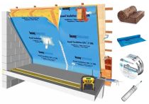 Knauf Insulation Dachausbau - Komplettset Premium | Klemmfilz incl. Luftdichtsystem LDS 2 Silk