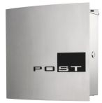 Knobloch Briefkasten WIEN, VA, Wandmontage Schloss rechts, Siebdruck POST
