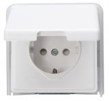 Kopp Steckdose mit Deckel Feuchtraum - Arktis-Weiß