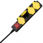 Kopp Steckdosenleiste 4-fach mit Schalter IP44 - Gelb/Schwarz