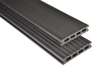 Kovalex WPC-Terrassendiele Exklusiv Graubraun mattiert - 145x26 mm | Längen-Zuschnitt