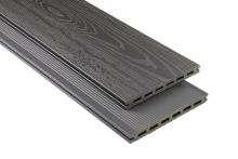 Kovalex WPC-Terrassendiele XL mit Struktur Graubraun mattiert -145x26 mm | Längen-Zuschnitt