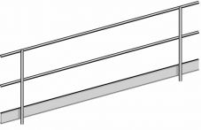 Layher Doppelgeländer mit Bordbrett, Aluminium 3,00 x 1,10 m (1332300)