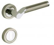 Lienbacher Rosettengarnitur Silvio Zamak verchromt/Edelstahl matt gebürstet