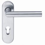 Lienbacher Kurzschildgarnitur Nero/KS Edelstahl matt gebürstet Feuerschutz