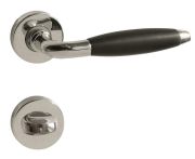 Lienbacher Rosettengarnitur Parma-R MS nickel poliert Griff Holz schwarz