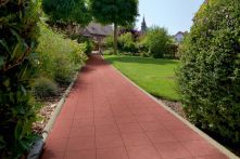 Gala-Lusit Garten-Betonplatte - Rot mit Fase