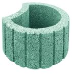 Gala-Lusit Pflanzring Pflanzstein Groß 48x30 cm - Grau mit Fase