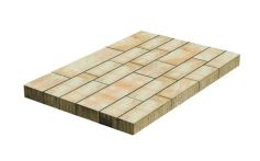 Gala-Lusit Allee City Pflaster Mischformat, 8 cm Dicke - Sahara-Weiß-Melange mit Microfase