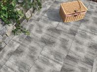 Gala-Lusit Crescendo Style Garten- und Terrassenplatte 60x40x5 cm - Weiß-Anthrazit Melange mit Minifase