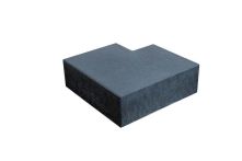 Gala-Lusit Blockstufenecke 90 Grad 16x35x50/50 cm - Anthrazit mit Fase