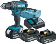 Makita DHP482RF3J Akku-Schlagbohrschrauber 18 V inkl. 3x3,0Ah Akkus,1xLadegerät und MAKPAK
