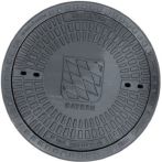 Schachtabdeckung mit Bayern Wappen Klasse A 15 - 610 mm