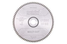 Metabo Kreissägeblatt HW/CT 250 x 30 x 2,8/1,8, Zähnezahl 80, Wechselzahn, Spanwinkel 10° (628087000)
