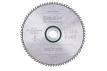 Metabo Kreissägeblatt HW/CT 254 x 30 x 2,4/1,6, Zähnezahl 80, Flach-Trapezzahn, Spanwinkel 5° (628093000)