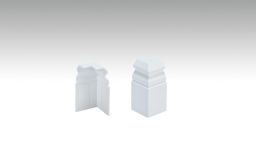 Moderna Außenecke für Hamburger-Sockelleistelement Weiß HSL60 | 2 Stk.