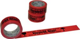 NW Warnklebeband PVC,Vorsicht Glas L.66 m,B.48mm rot Rl. (3000265560)