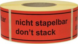 NW Hinweisetikett Nicht stapelbar L.145 mm,B.70mm rot 1000 St./Rolle (3000265575)