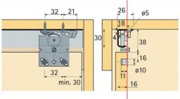 NW Schiebetürbeschlag Top Line 27 3-türig Komplett-Set 25kg DIN L/R Hettich (3000273049)