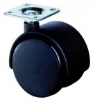 NW Kunststoffdoppelrolle D.40mm Trgf.30kg m.Platte PA transp. (3000275080)