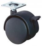 NW Kunststoffdoppelrolle m.Feststeller D.40mm Trgf.30kg m.Platte Polyamidrad grau (3000275086)