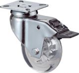 NW Lenkrolle m.Feststeller D.50mm Trgf.40kg m.Platte Gleitlager Ku.transp. (3000275124)