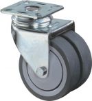 NW Doppel-Lenkrolle 50mm 60kg o.Feststeller Vollgummi blaugrau 60 x 60mm (3000275275)