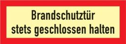 NW Brandschutzzeichen DIN 4066 L297xB105mm Brandschutztür stets geschl.halten Folie (3000277595)
