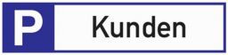 NW Parkplatzbeschilderung Parkplatz f.Kunden L460xB110mm Alu.weiß/blau/schwarz (3000277692)