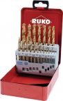 NW Spiralbohrersatz DIN338 Typ N D.1-10x0,5mm HSS TiN 19tlg.Metallkassette RUKO (4000600877)