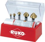 NW Kegelsenkersatz DIN335 C 90Grad 6,3-25mm HSS TiN Z.3 6tlg.Ku.-Kassette RUKO (4000601484)