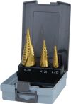 NW Mehrstufenbohrersatz D.4-12/4-20/4-30mm HSS-TiN Spiralnut 3tlg.Ku.-Kassette RUKO (4000601747)
