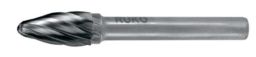 NW Frässtift Form RBF D.6mm Kopf-L.18mm Schaft-D.6mm HM Verz.Alu RUKO (4000602850)