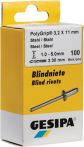 NW Blindniet PolyGrip® Nietschaft dxl 3,2x8,0mm Stahl/Stahl 100 St.GESIPA (4000813773)