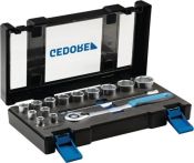 NW Steckschlüsselsatz 15tlg. 1/2 Zoll SW10-32 Umschaltkn. 60 Zä.Ku.Kasten 19DMU-20 (4000820533)