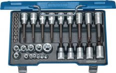 NW Steckschlüsselsatz 34tlg. CV-/Sonderst. 1/2Zoll TX 8-60 E4-24 GEDORE f.4KT-Antr. (4000821554)