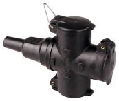 NW Hängekupplung 10-16 A 250 V schwarz IP44 Vollgummi,3-fach,m.Klappdeckel (4000873875)