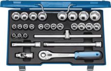 NW Steckschlüsselsatz 1/2 Zoll 6 KT 28 tlg. 10 - 36 mm 6 KT Stahlblechkassette (4000880520)