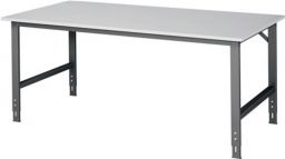 NW Werktisch B2000xT1000xH760-1080mm Arbeitsplatte Melamin Gestell anthrazit (9000425576)