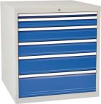 NW Schubladenschrank H1019xB1005xT736mm lichtgrau/signalblau 6 Schubl.Vollauszug (9000426004)