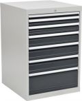 NW Schubladenschrank H1019xB705xT736mm grau/anthr. 7 Schubl.Vollauszug (9000426009)